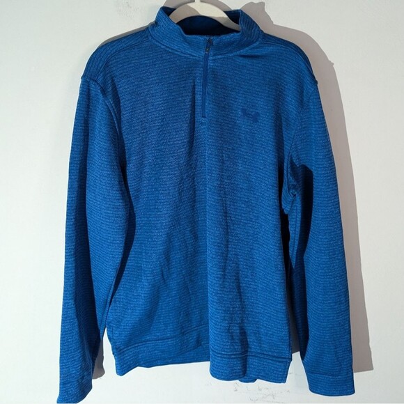 Under Armour Blue Fleece Lined Quarter Zip Pullover Sweatshirt Men's Size Large - Picture 1 of 3